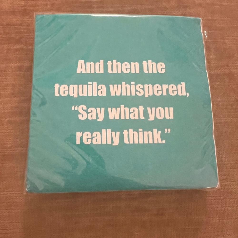 Teal Party Napkins with Fun Quote